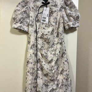 NWT- Beading Button Hollow Out Chiffon Qipao Dress